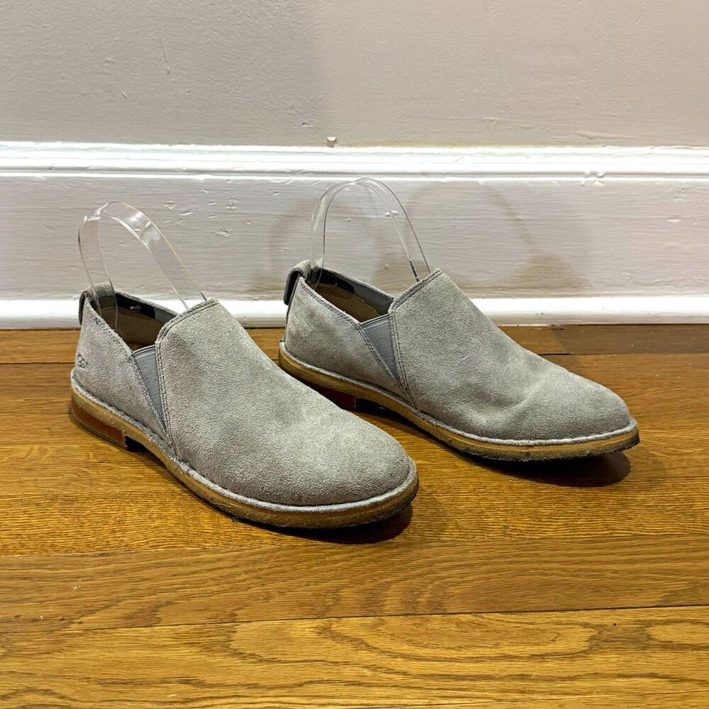 UGG Camellia Gray Suede Loafers Round Toe Casual Shoes Women Sz US 7 EUR 38